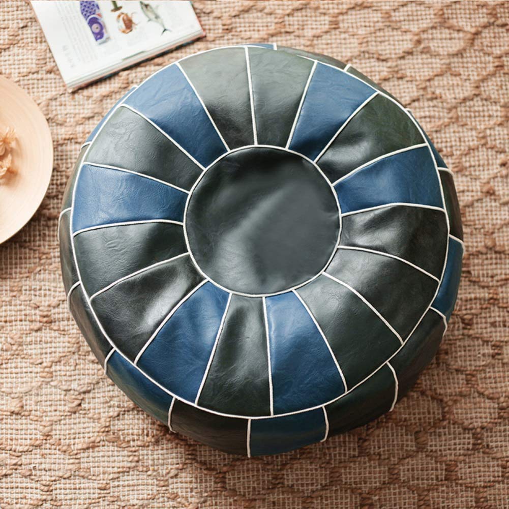 Pouf de rangement bleu 50x35 cm : le repose-pieds ottoman idéal contre le désordre