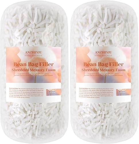anzhixiu Relleno de puf de espuma viscoelástica triturada, 100% nuevo, 10 libras, relleno de almohada para almohadas de sofá, animales de peluche,