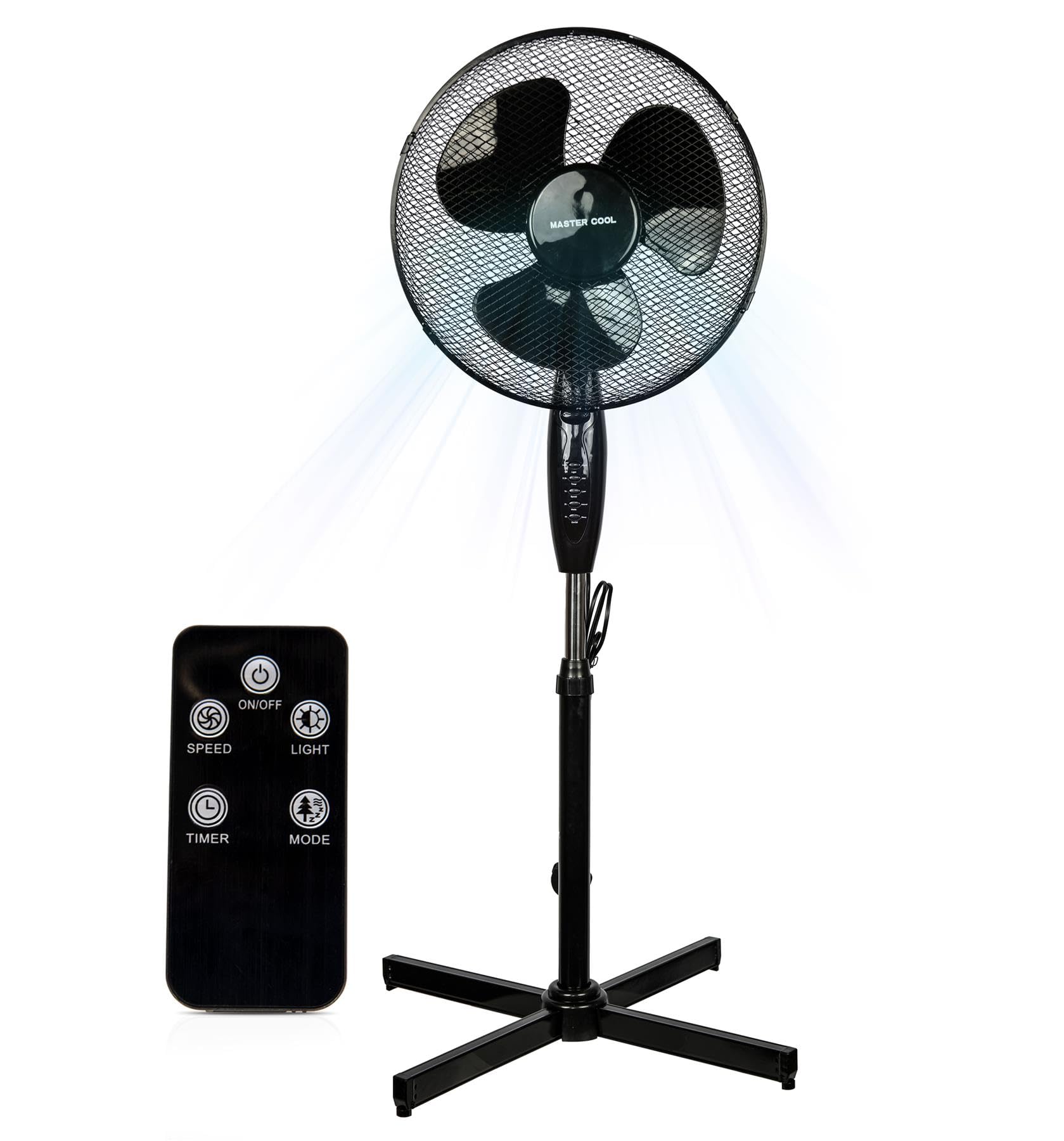 A2Z 16 Inch Pedestal Fan Remote Timer Adjustable Quiet Airflow Cooling