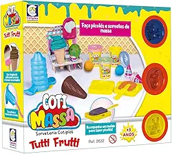 Brinquedo infantil Sorveteria de Massinha Coti Massa Tutti Frutti + Acessórios e Moldes +3 Anos Cotiplas - 2632