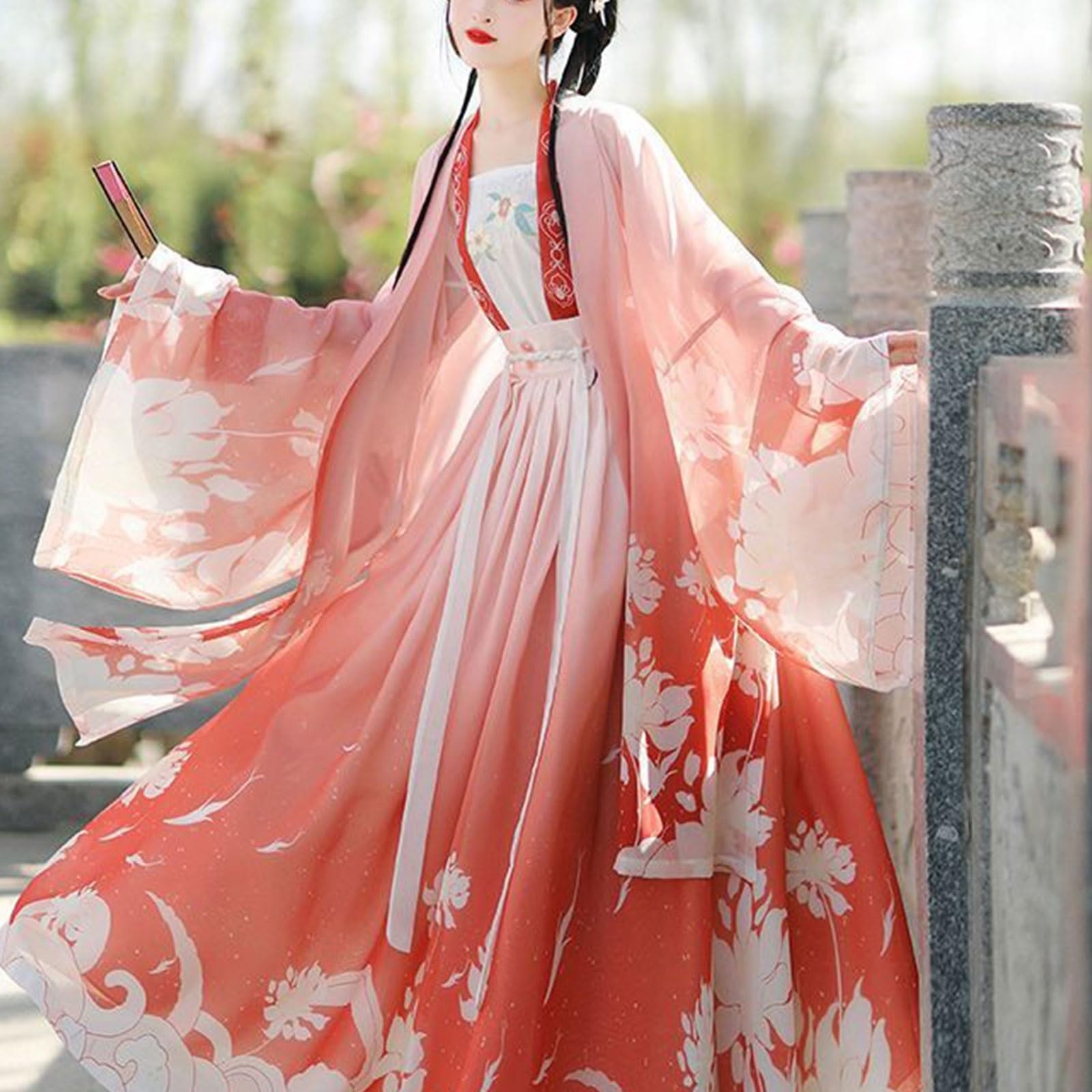 Amazon.com: Women Chinese Traditional Hanfu Summer Chinese Style Elegant Fairy  Costume Performance Dress (Color : Orange, Size : M=155-160cm) : Clothing,  Shoes & Jewelry