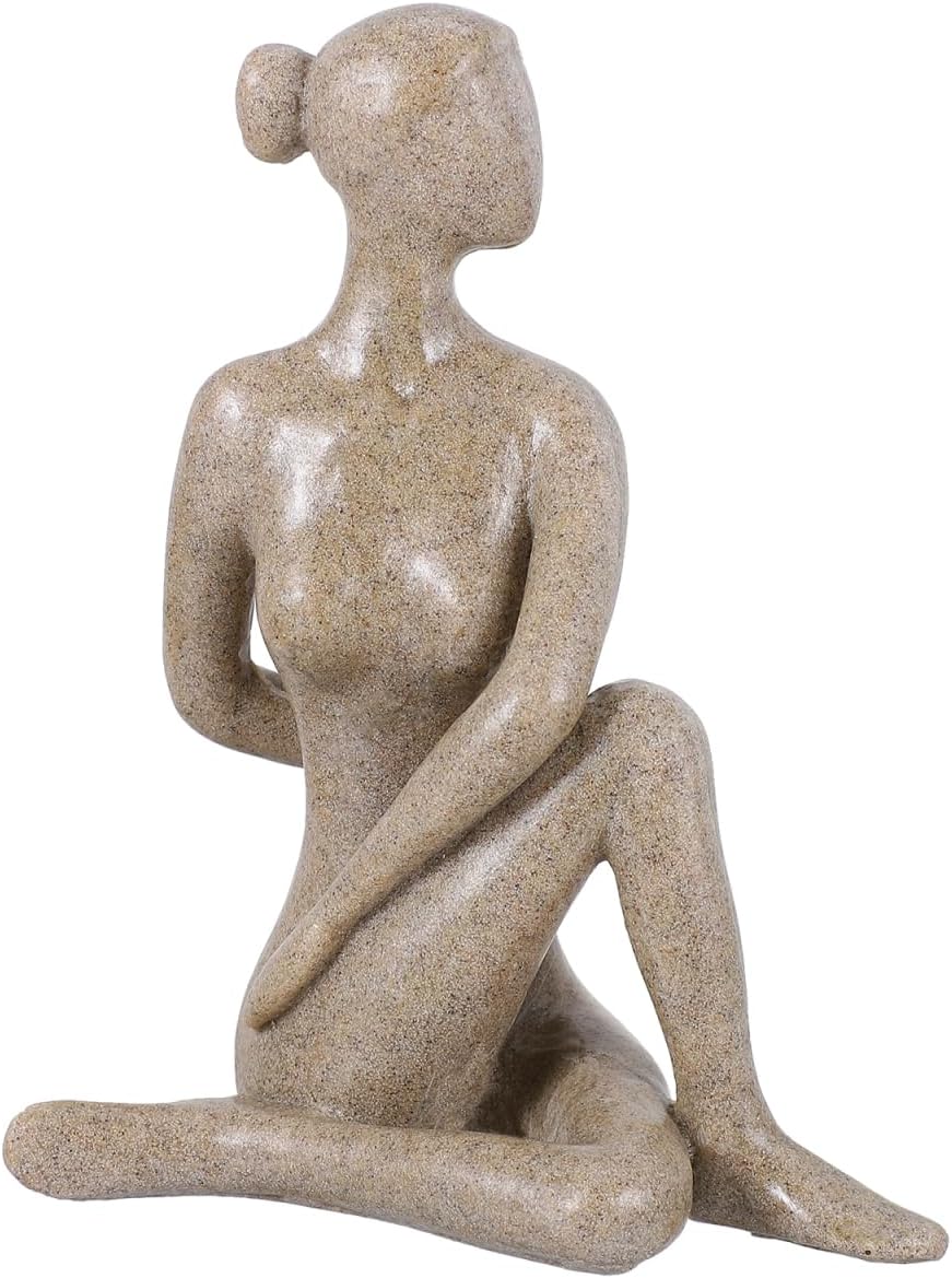 Yoga Girl Figurine Resin Decor Lightweight Creative Desktop Ornament for Home Office Living Room Art Craft Accent