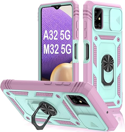 Miniatura 120 de PASNEW Funda para cámara Samsung Galaxy A15 5G, soporte metálico de grado militar, resistente a prueba de golpes, carcasa rígida para Samsung A15