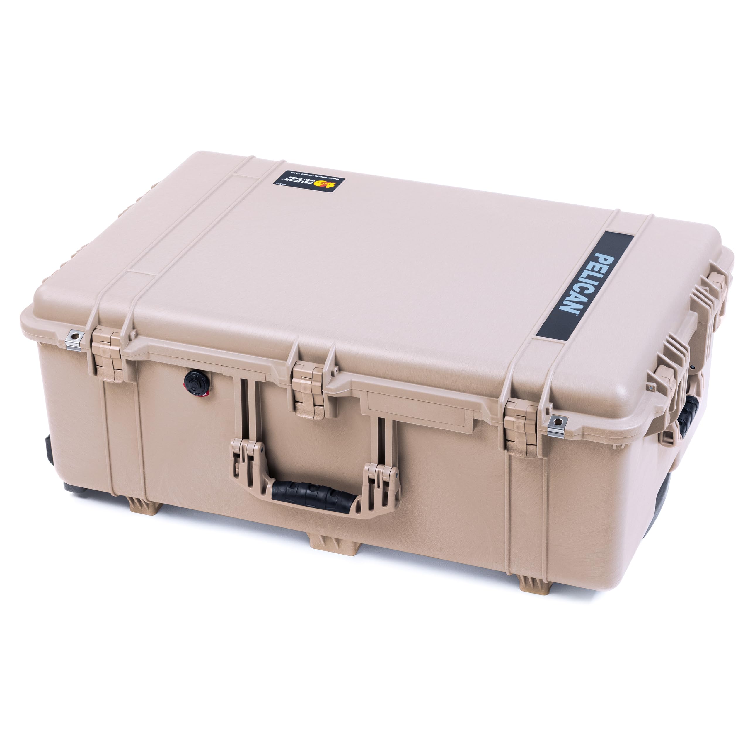 Pelican 1650 Case by ColorCase - Desert Tan - Large Sized Waterproof Rolling Case with Mesh Lid Organizer - Desert Tan Handles & Latches