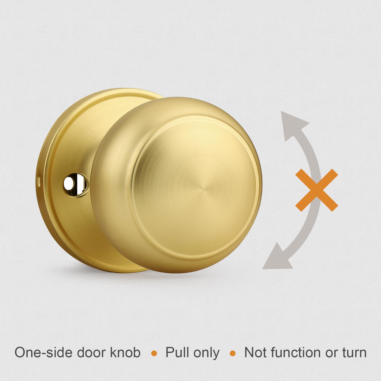 Probrico Gold Dummy Door Knobs - 2 Pack -6