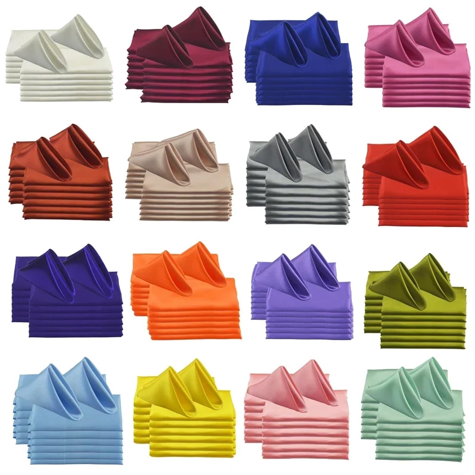Napoles de Tela de algodón, Servilletas De Mesa 50 Piezas 30x30cm Cuadradas Satén Multicolor(White)