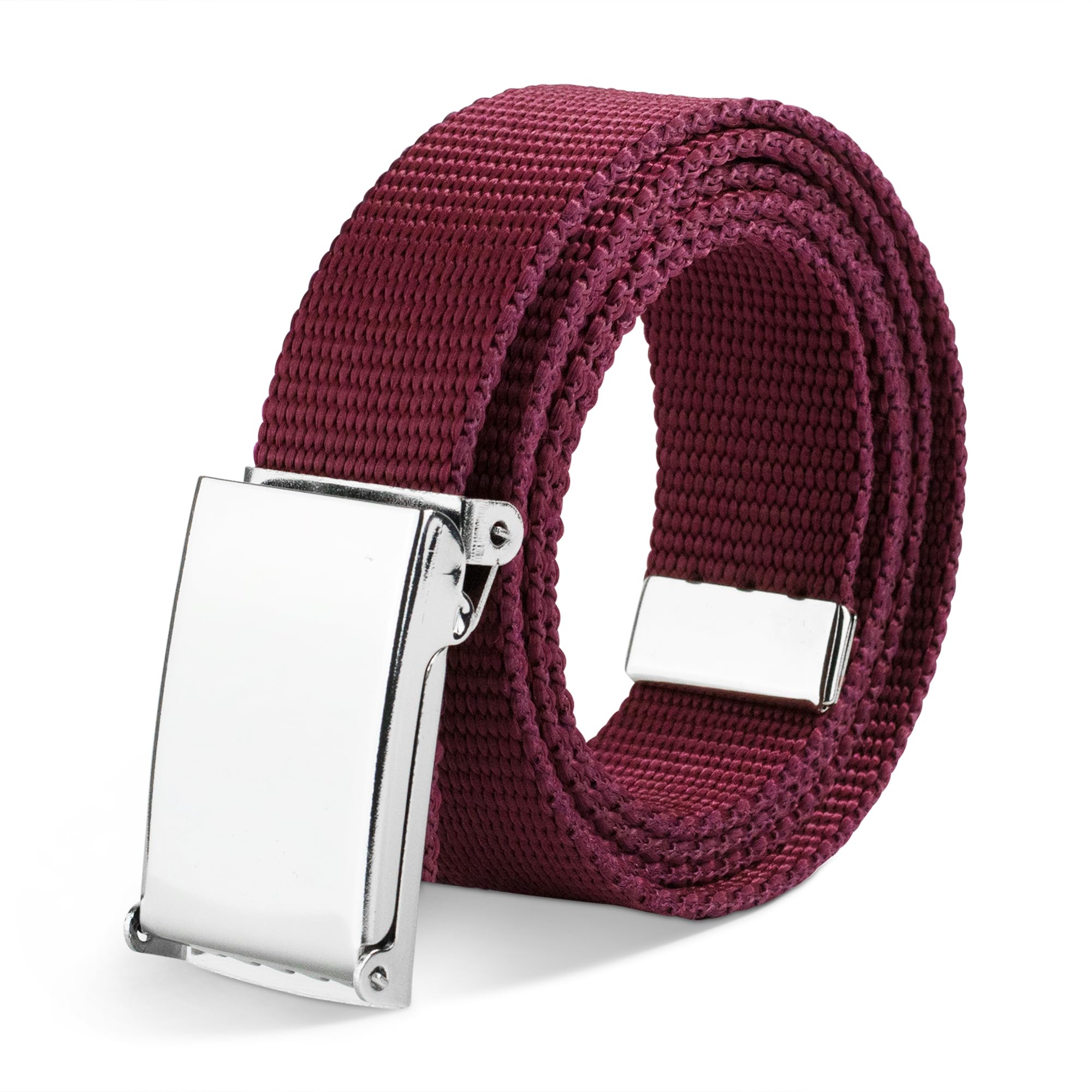 Buckle-Down mens Buckle-down Web Belt Checkered 1.25", Burgundy, 1.25" Wide - Fits Waist Up to 42"