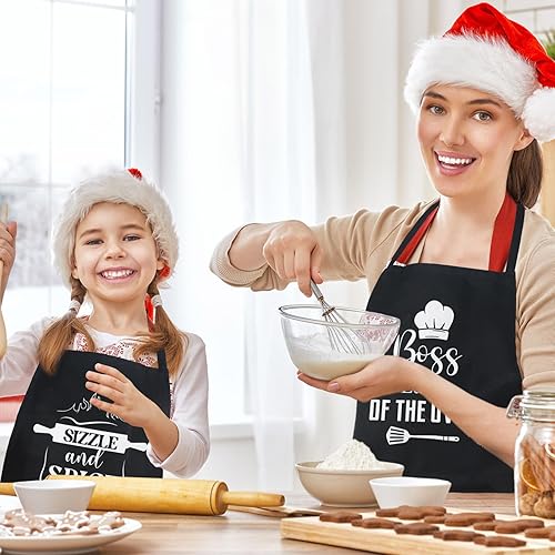 Miniatura 6 de Sliner 12 piezas divertidos delantales de cocina para hornear para mujeres con bolsillos citas divertidas delantales de cocina para mujer,