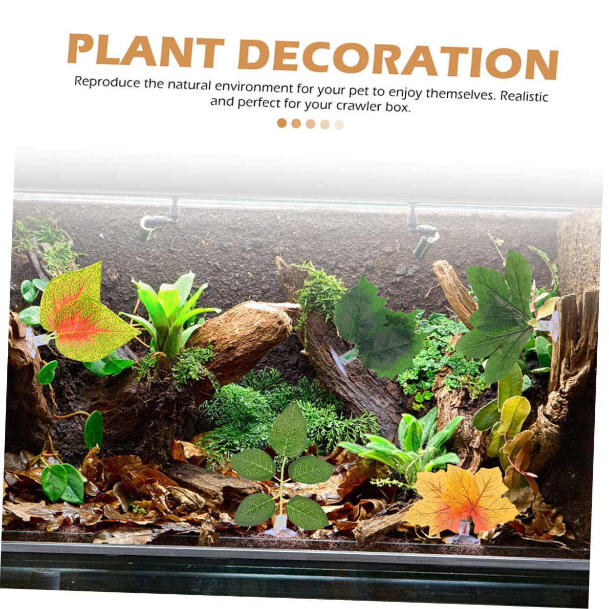 Happyyami 5 Juegos Plantas Artificiales para Reptiles Plantas para Acuarios Camaleones Terrarios Plantas para Peceras Plantas Artificiales Adornos De 10 Uds * 5