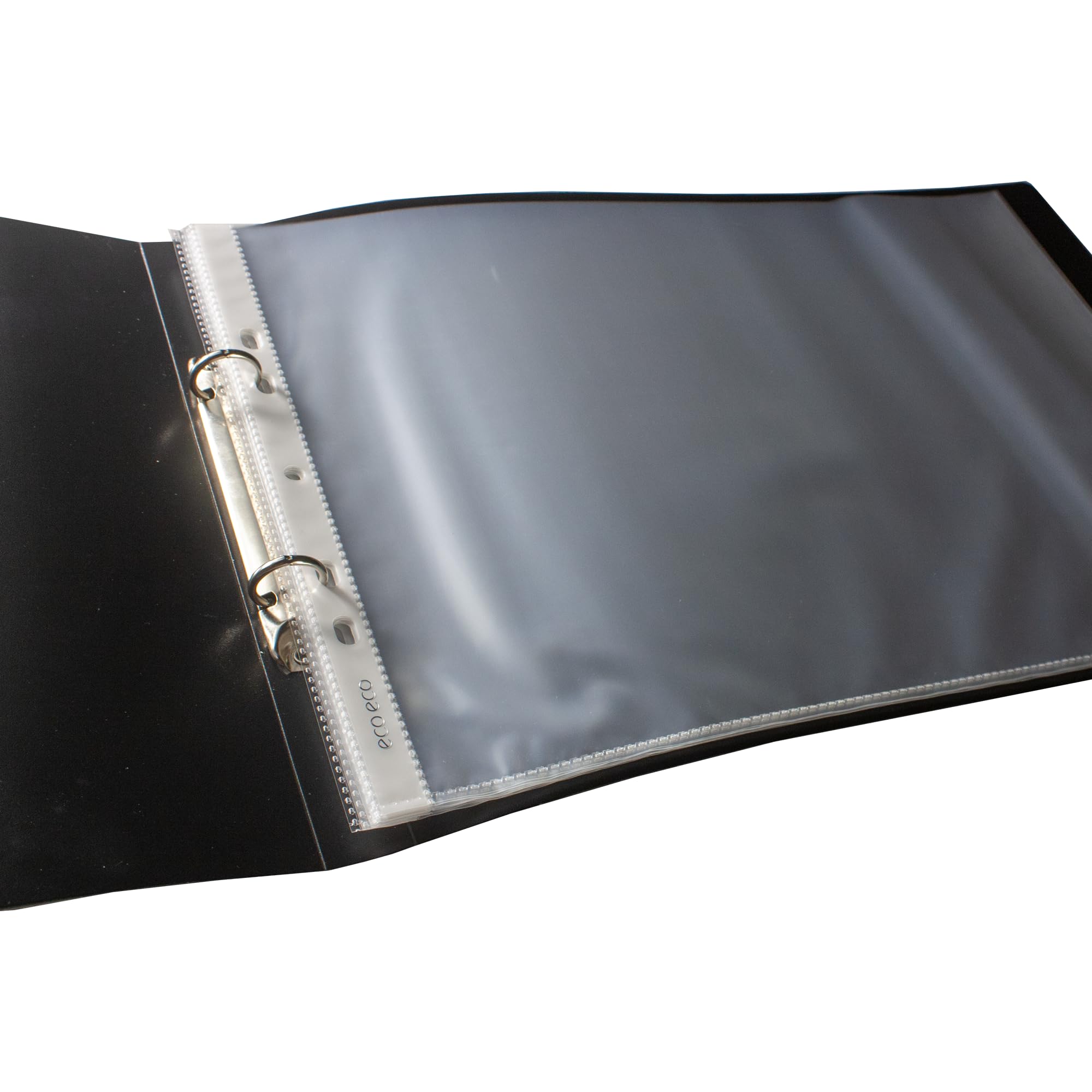 Classeur De Présentation A4 Noir 95% Recyclé - Dos 22 Mm, 2 Anneaux, Avec Pochette Transparente Personnalisable