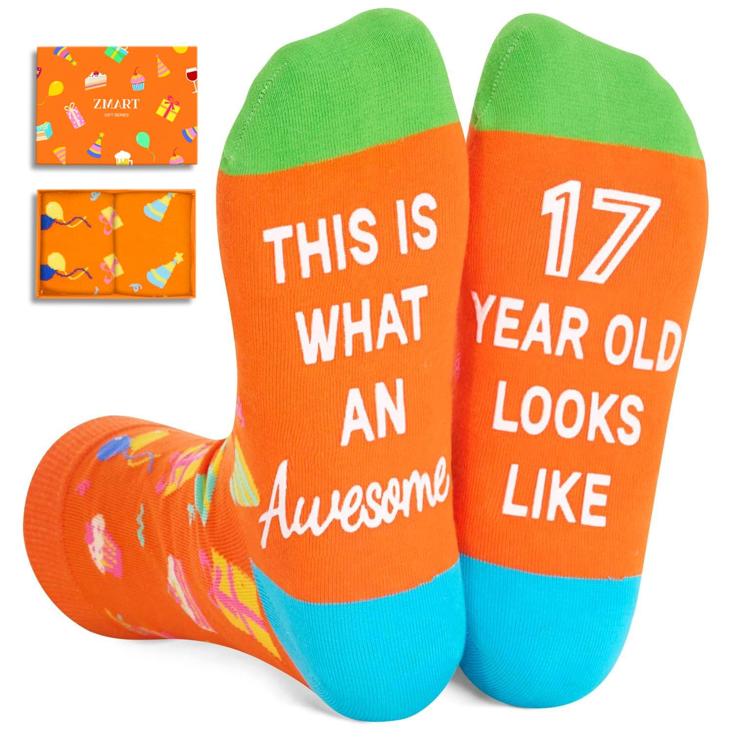 Zmart Birthday Gift Ideas for Teens - Birthday Socks for 13-19 Year Old Boys Girls