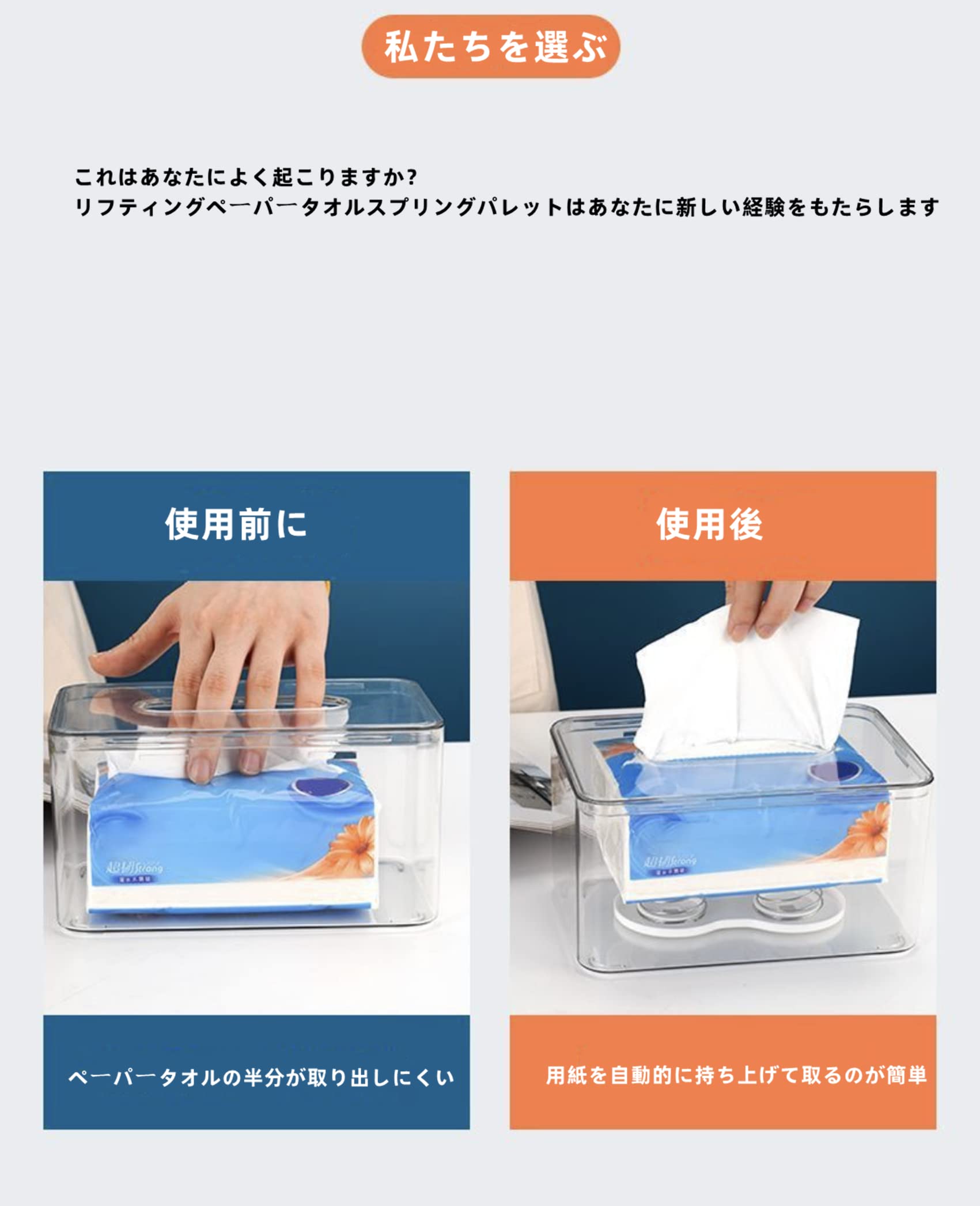 Amazon｜ティッシュケース バネ スプリング ティッシュボックス 