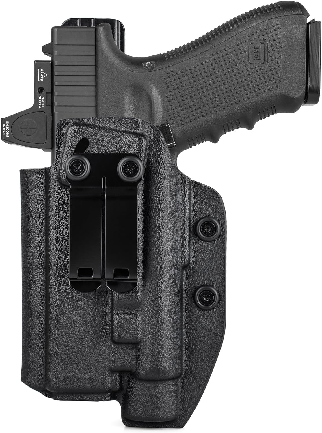 IWB Holster for Glock 19/17 with Olight PL 2/ PL Pro/PL 3/ PL 3R/ PL 3S Flashlight, Optics Cut, Holster for Concealed Carry Fits Glock G17 G19 19x 22 23 31 32 44 45 MOS with Light, Inside Waistband