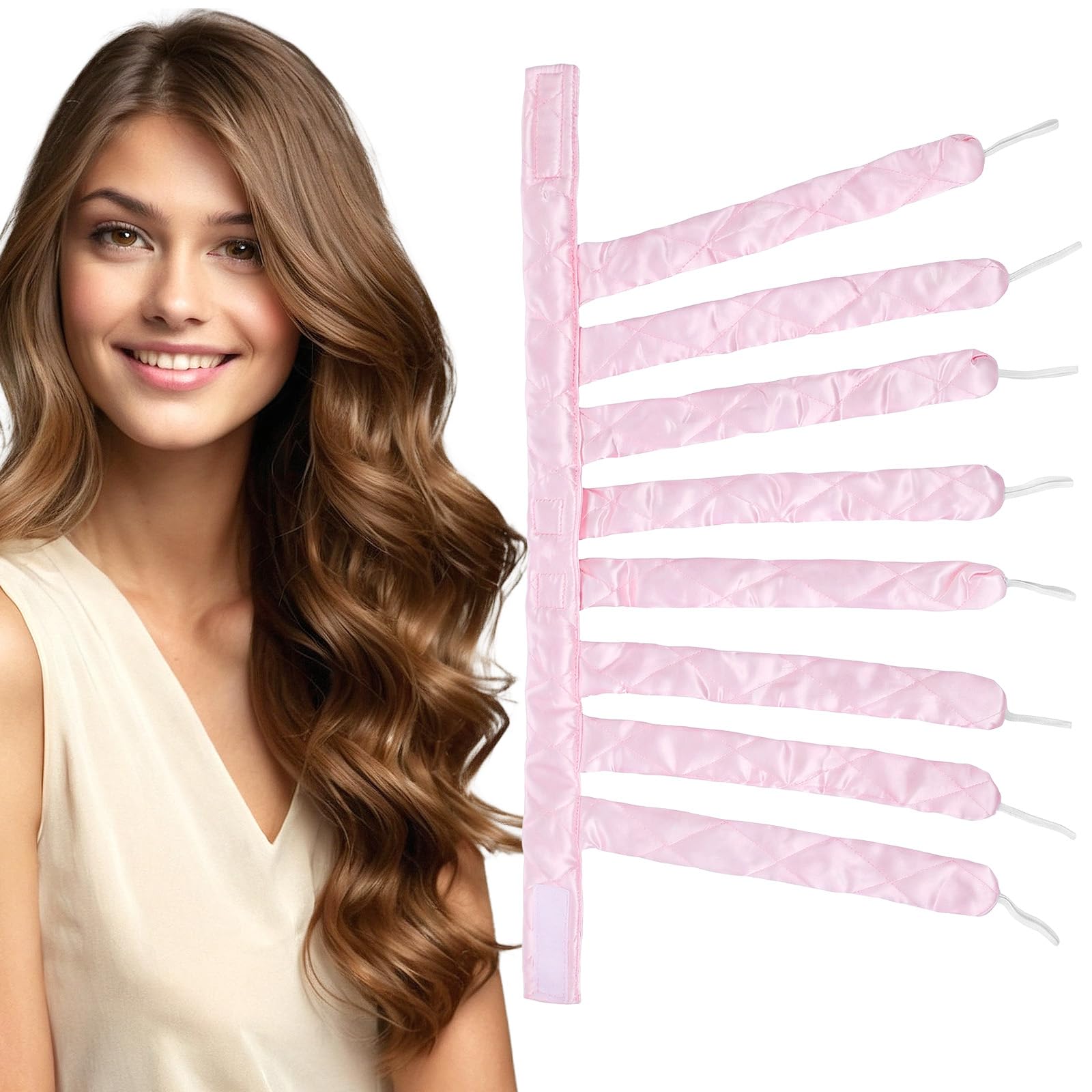 Curl Silk Quad Heatless Curls,No Heat Curlers for Long hair, Overnight Heatless Curls, Leopard Print Heatles Curling for Long & Short Hair for Women And Girls