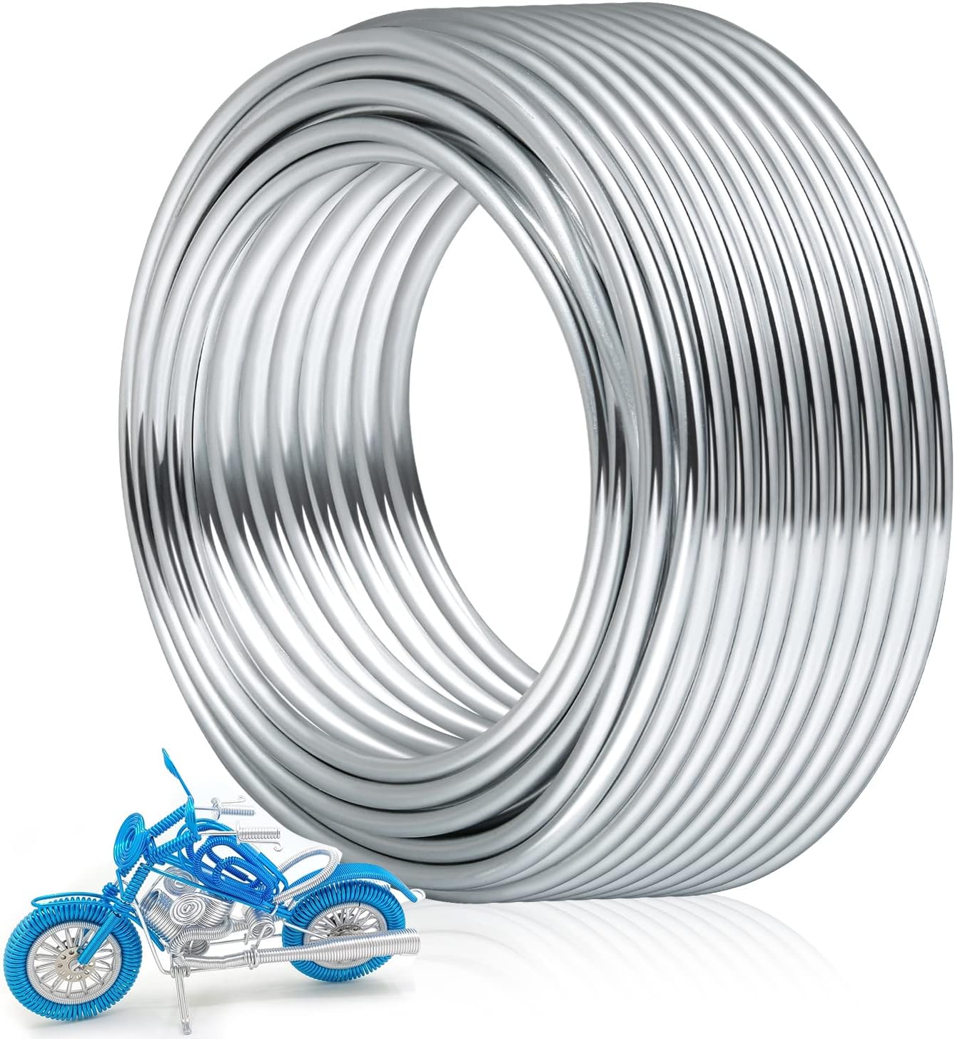 3mm Craft Wire for Sculpting, 52 Ft Aluminum Bendable Thick Metal for Bonsai Trees, Floral Armature, Weaving, Wrapping, Clay Models, Dolls, DIY Jewelry Making (9 Gauge Thickness)