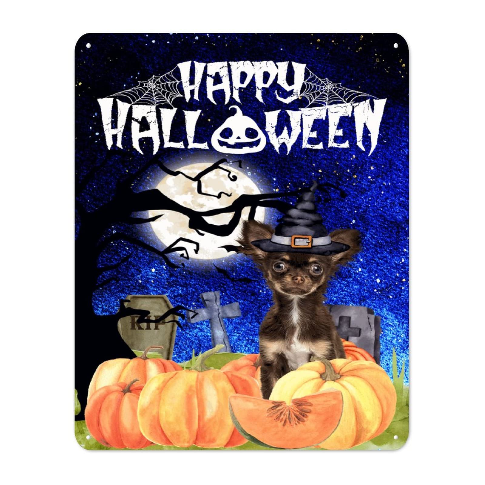 Plaque en métal Halloween pour décorer votre salon ou entrée le soir du 31 octobre