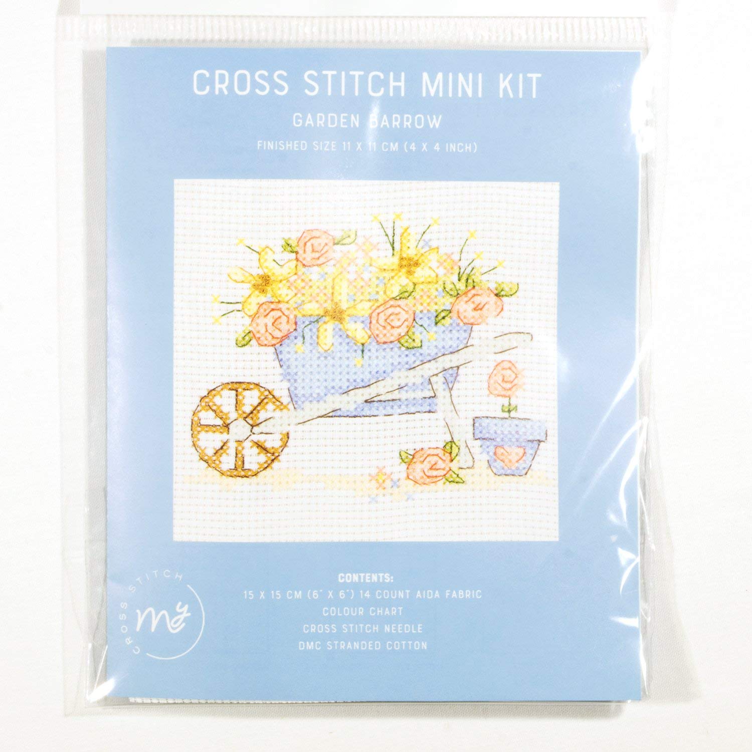 DMC Cross Stitch Mini Kit - Garden Wheelbarrow - by Creative World of Crafts