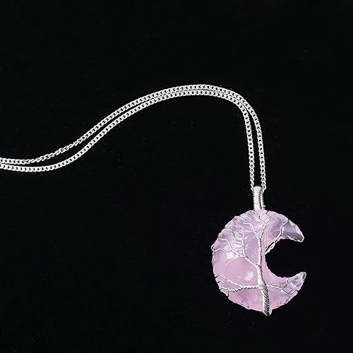 Vista 17 de Crocon Gemstone Pendant Necklace Handmade Reiki Healing Crystal Amulet Natural Stone Jewelry for Unisex Gift birthday Gifts for Women her him