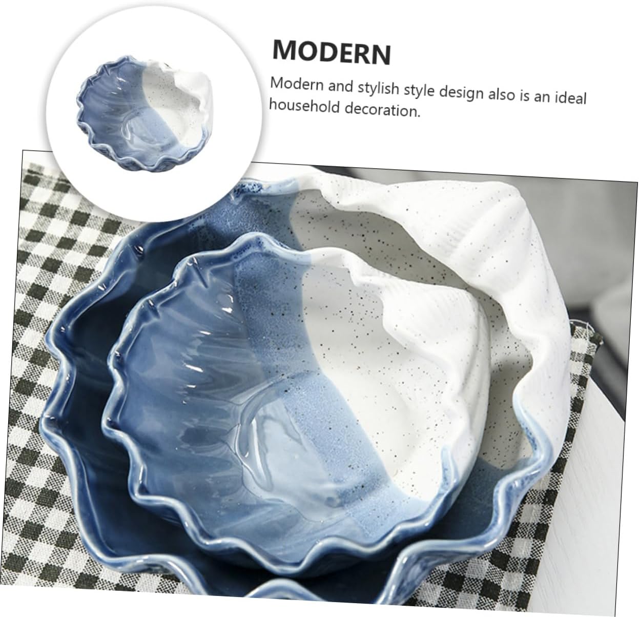 Homoyoyo 1pc Porcelain Seashell Jewelry Tray Dresser Decor Accessories Sorter Tray Lovely Storage Container for Ring Display Desktop Adornment in Ceramic Storage Tray