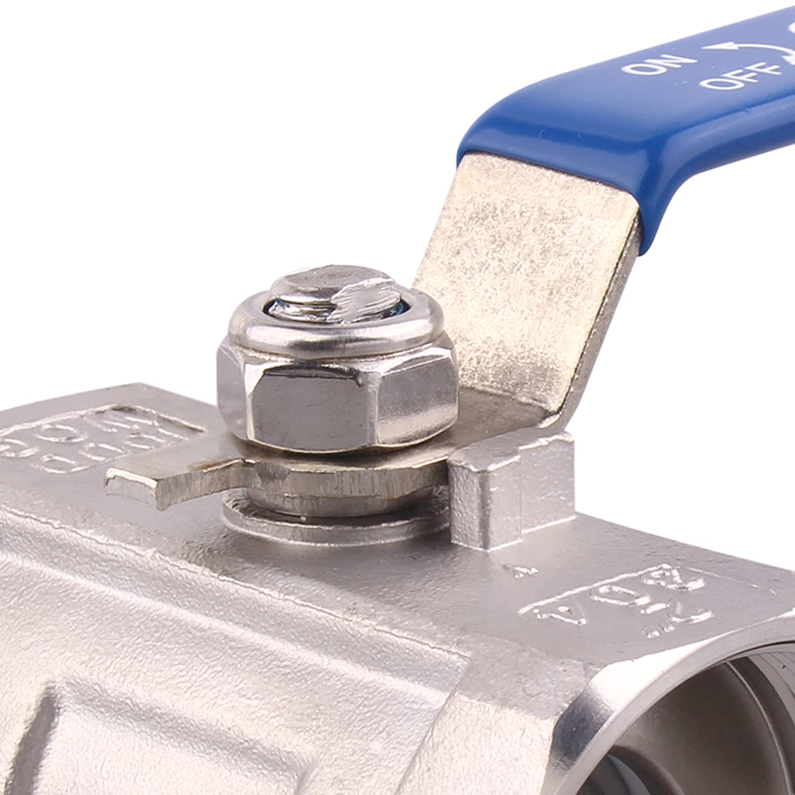 1 válvula de bola de acero inoxidable – 5 cm NPT hembra puerto estándar 1 pieza tipo válvula de bola para agua, aceite y gas (paquete de 2)