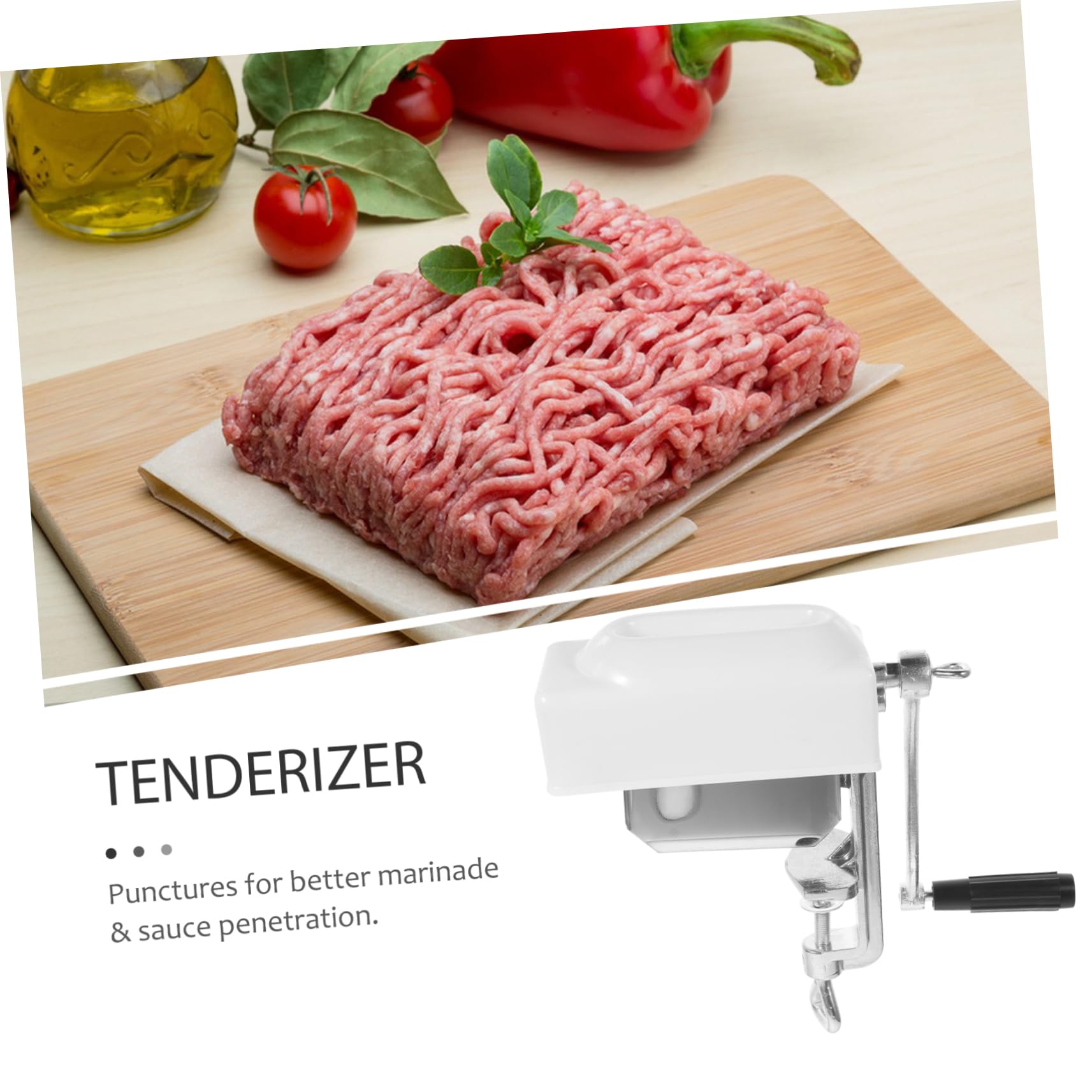 Fleischzartmacher Maschine aus Metall Beige, Beidseitig Klopfen | Einfach Zerlegbar, für Steaks und Schweinekoteletts, Küchenhelfer für Zarte Fleischstücke