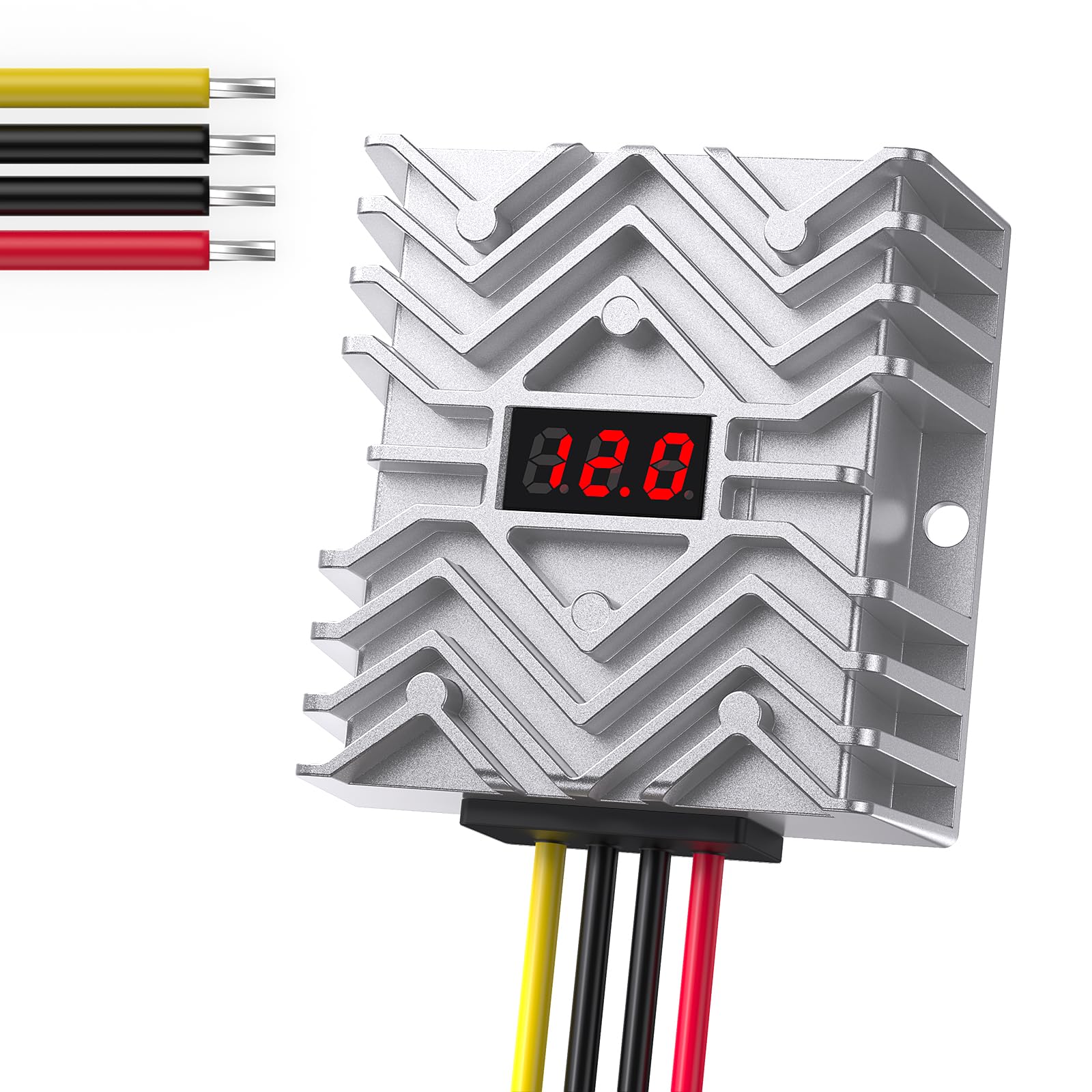 Convertisseur de tension CC 24 V vers 12 V 30 A 360 W avec affichage LED, puce de sécurité MCU, étanche, pour voiture, camion, bateau, système solaire, voiturette de golf