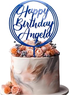 Personalized Happy Birthday Cake Topper Couples Name Cake Topper for Wedding or Engagement Gift Custom Birthday Cake Topper for Any Age Made with Wood & Acrylic
