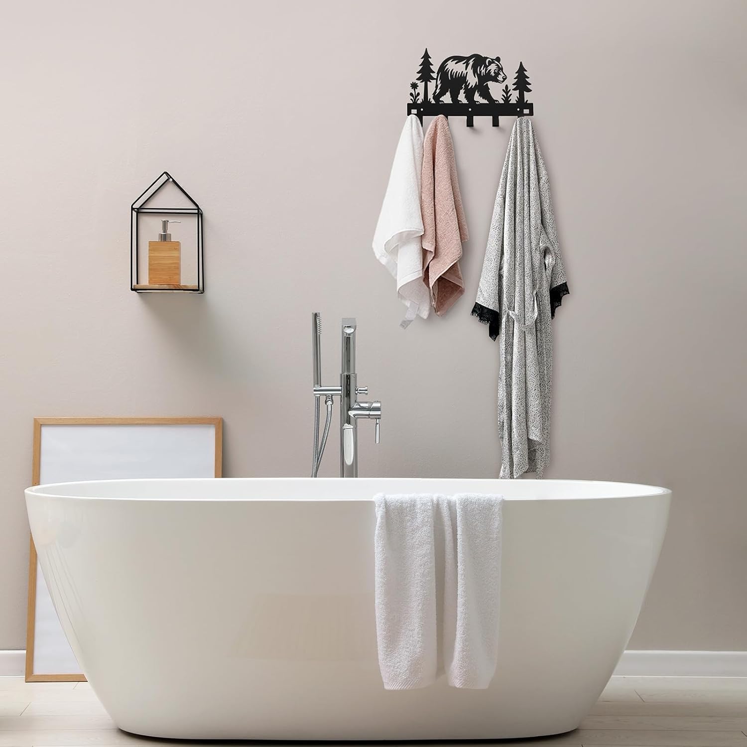 Bear Over The Door Hooks Bathroom Decor Hanger Wall Mount Rack Holder for Towel, Hat, Coat, Cloth, Keychain, Bag, Christmas Party Gift - Image 6