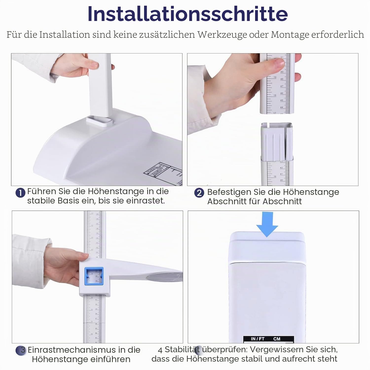 Tragbares Stadiometer Körpergröße Messlatte mit Tragetasche Höhenmessgerät Höhenstange 20–210cm