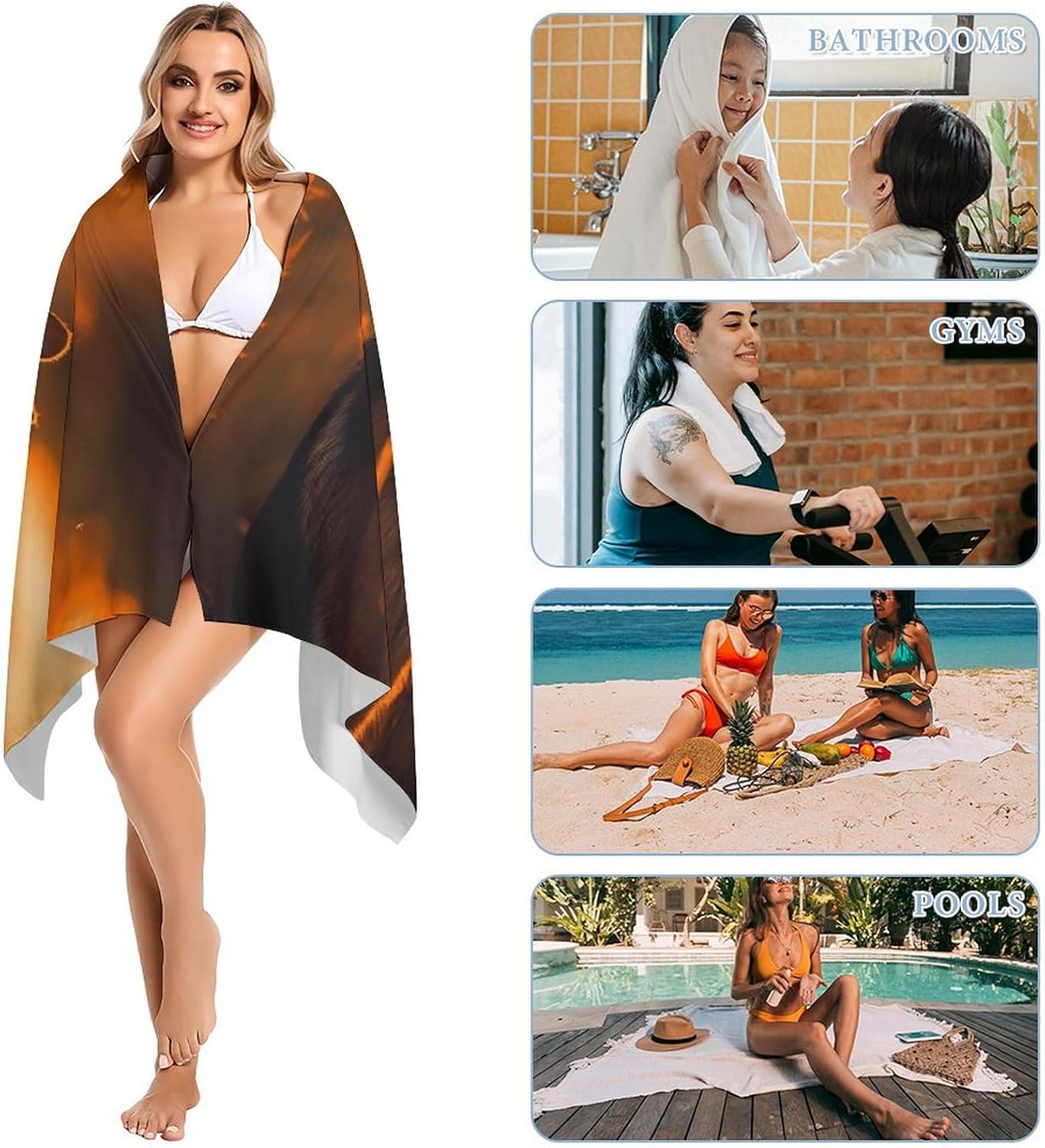 German Shepherd Print Bath Towel Beach Towels Quick Dry Oversized Bath Blanket Highly Absorbent Towel for Women Men 160x80cm