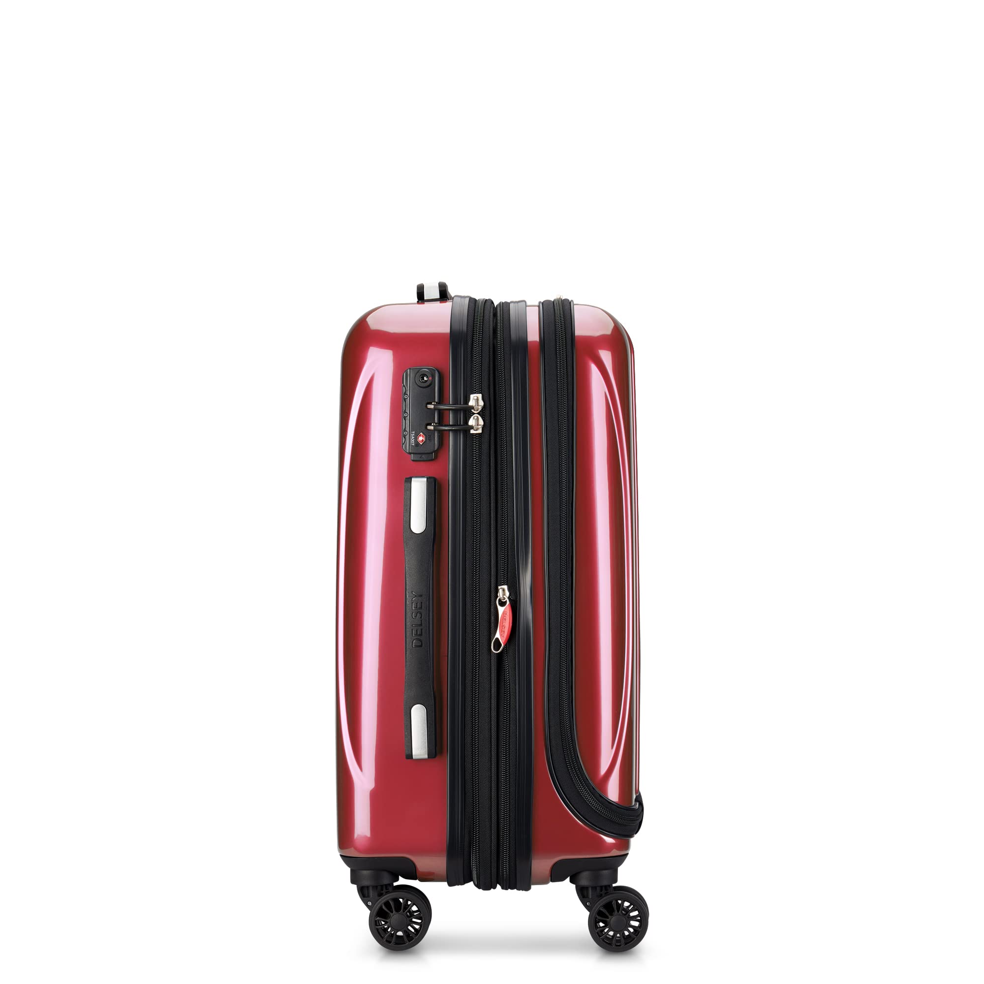 Delsey Paris Helium Aero Walizka twarda z funkcją, kółka obrotowe, Cegłowa Czerwień, 2-Piece Set (19/29), Zabawna koszulka z napisem 'Got Win'