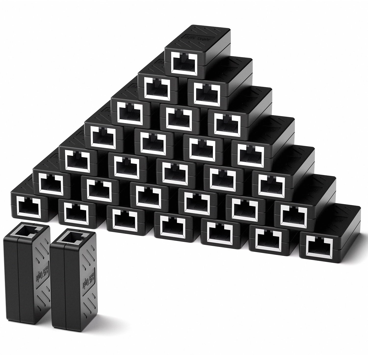 Dingsun Lot de 100 coupleurs RJ45, coupleur Ethernet femelle vers femelle pour câble Ethernet Cat7/Cat6/Cat5/Cat5e Noir
