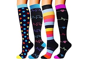 4 Pairs Compression Socks for Men and Women Compression Stockings