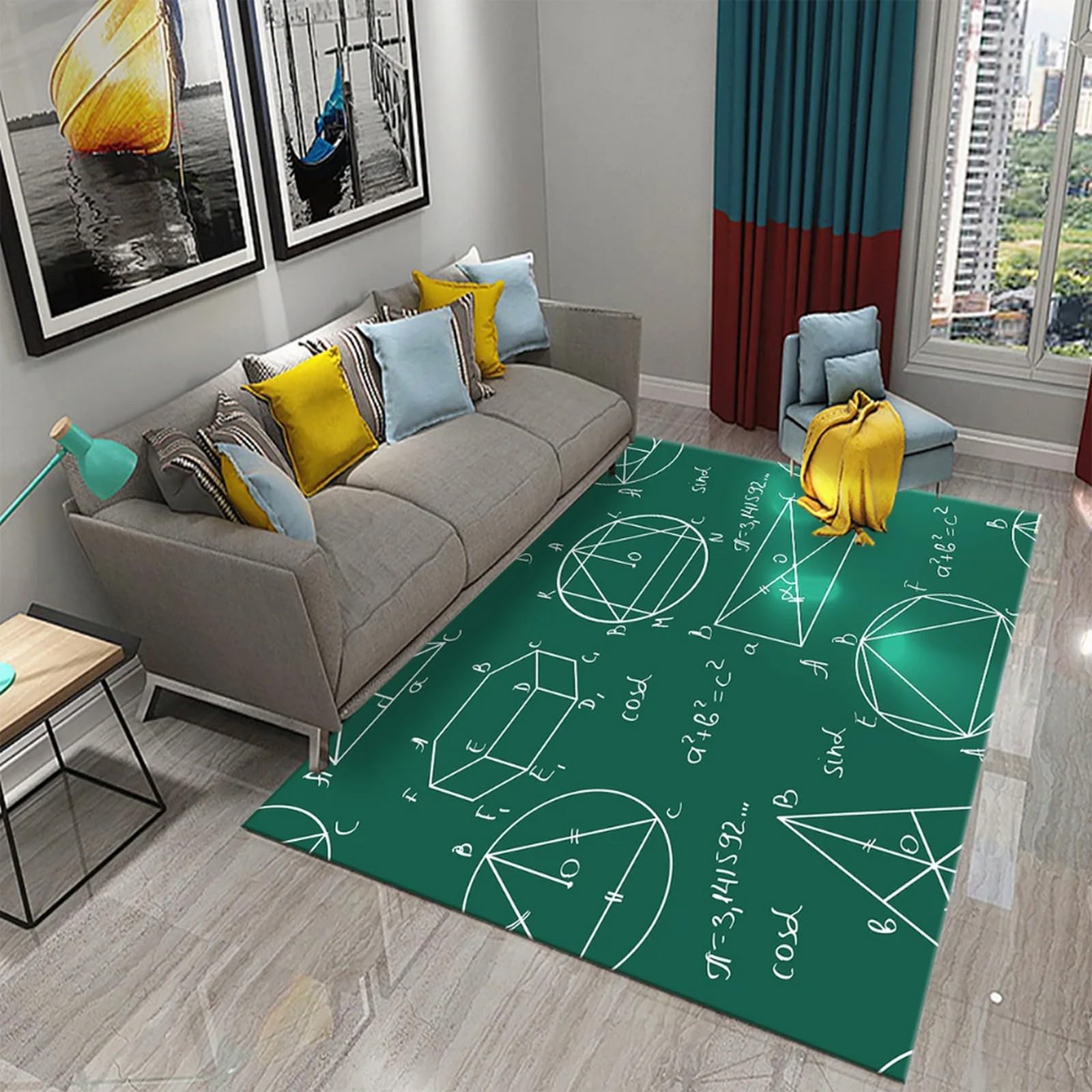 Tapis de chambre adulte 180x280 pour bureau et entrée au design 3D