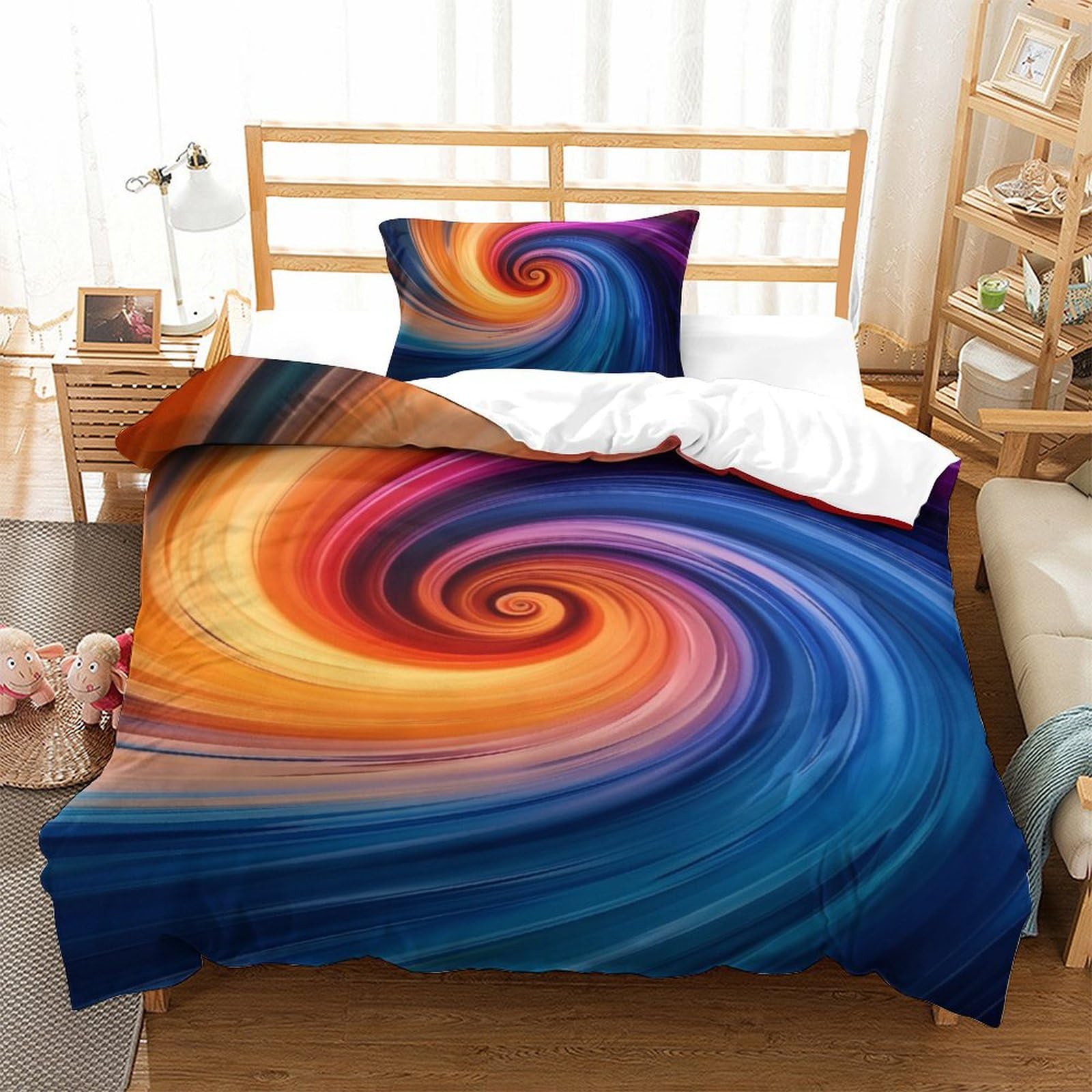 Housse de couette 3D vertige en microfibre respirante pour chambre d'ado moderne