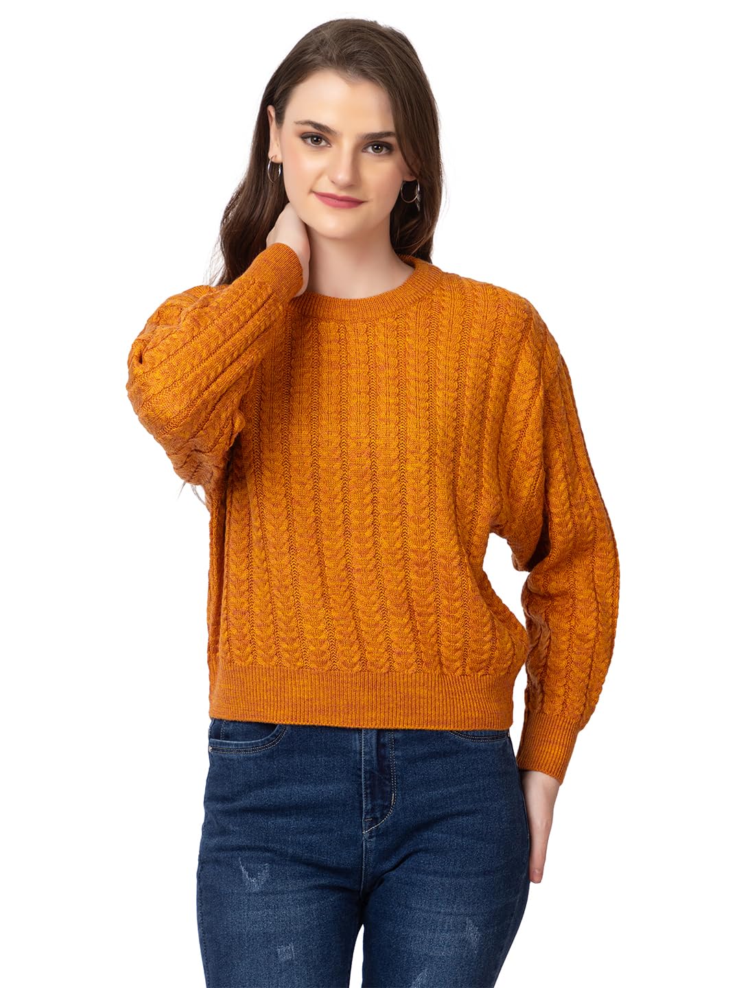 dadu dayal Women Sweater for Winters Woolen Full Sleeve Round Neck Cable Design Cardigan Sweater for Women Winter Woollen Stylish-picture-24