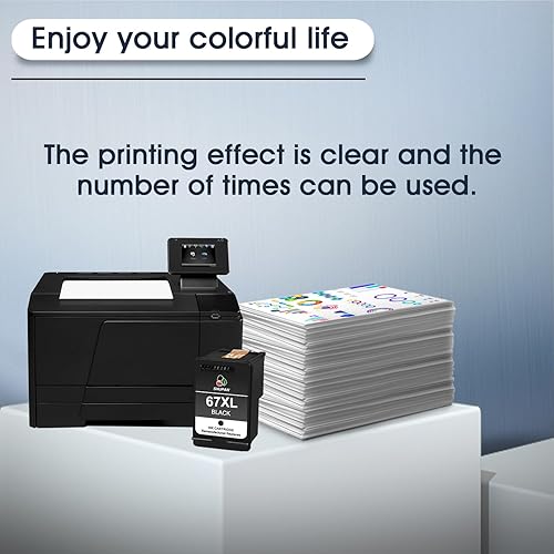 Miniatura 5 de 67 cartuchos de tinta negros de repuesto para HP 67 67 XL Work para Envy 6055 6052 6058 6075 Envy Pro 6455e 6455 6458 6452 DeskJet 1255 2732 2752