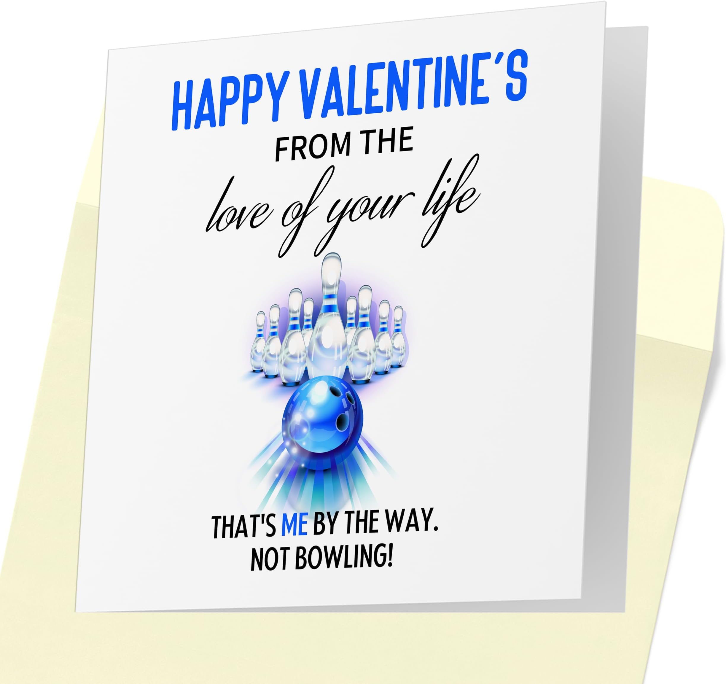 Cus2mize - Funny Valentines Card for Him or Her - Romantic Spouse Humor Married Couple, Bowling Strike Card - Happy Valentines Cards - Cd39 (For Valentine's)