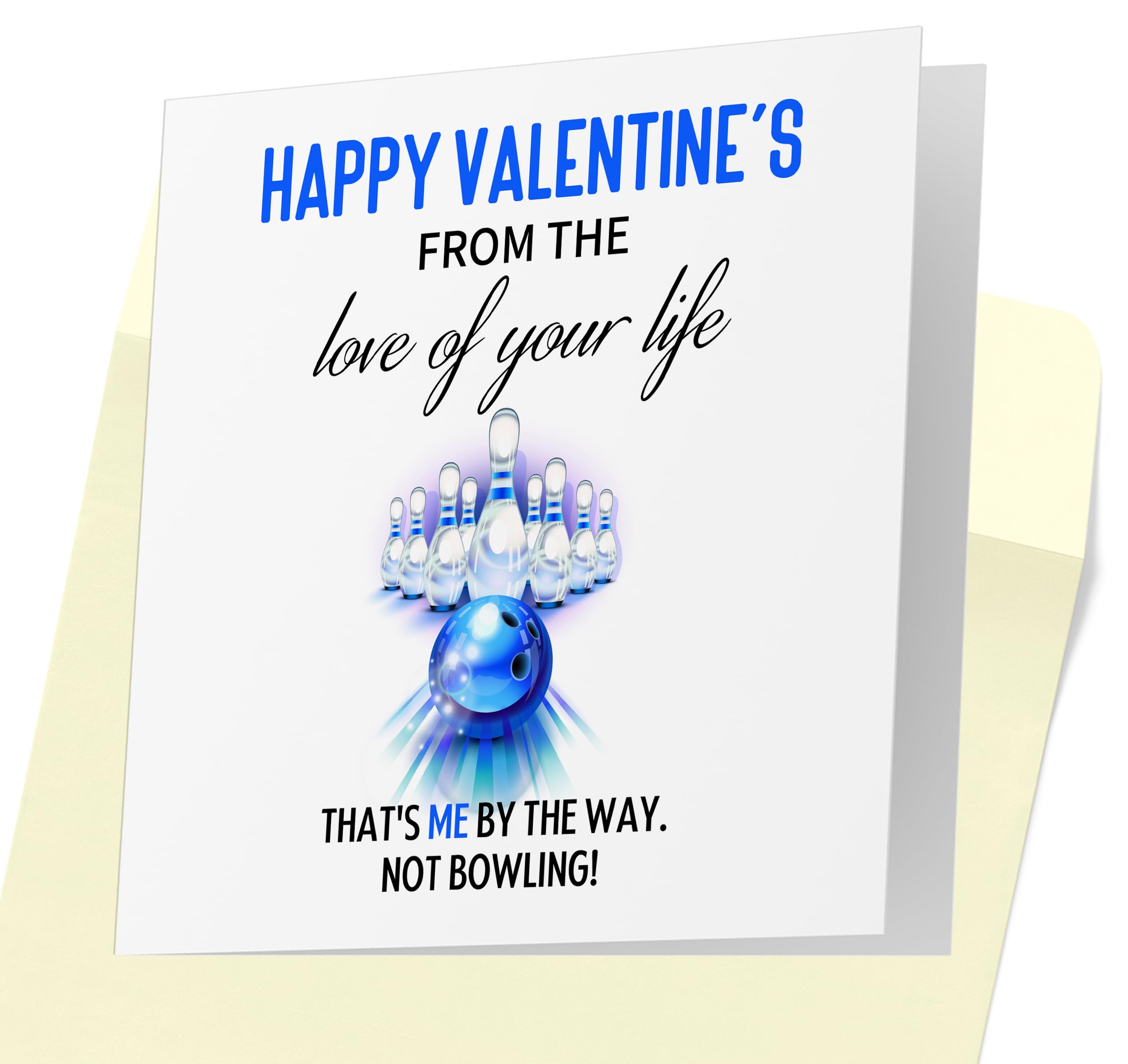 Cus2mize - Funny Valentines Card for Him or Her - Romantic Spouse Humor Married Couple, Bowling Strike Card - Happy Valentines Cards - Cd39 (For Valentine's)