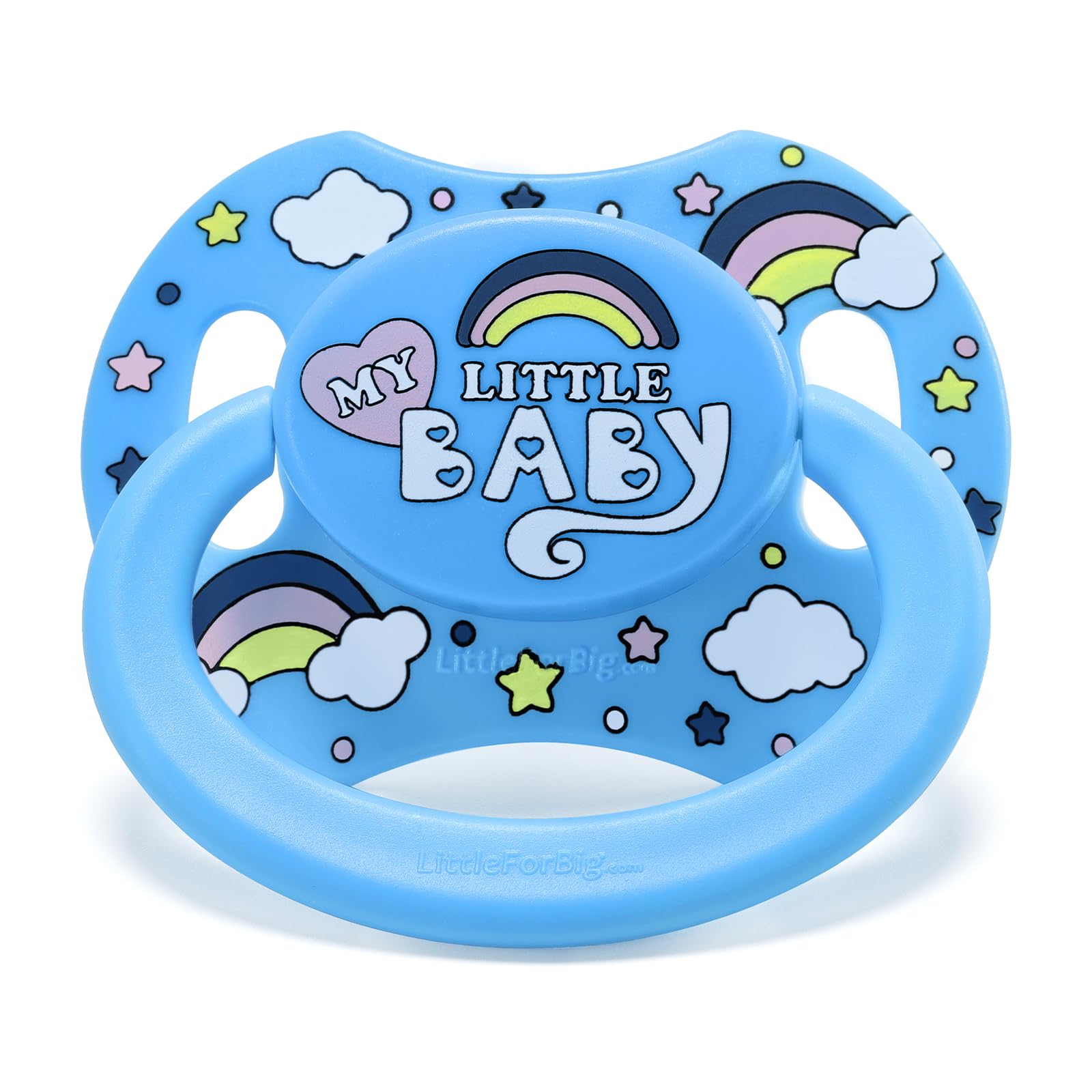 LittleForBig Bigshield Generation-II Adult Sized Printed Pacifier My Little Baby Pattern Blue