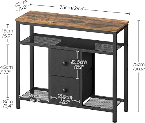 Miniatura 3 de Soporte de TV con luces LED, soporte de TV para aparador, centro de entretenimiento alto con 2 cajones de tela, mesa consola multimedia, para sala