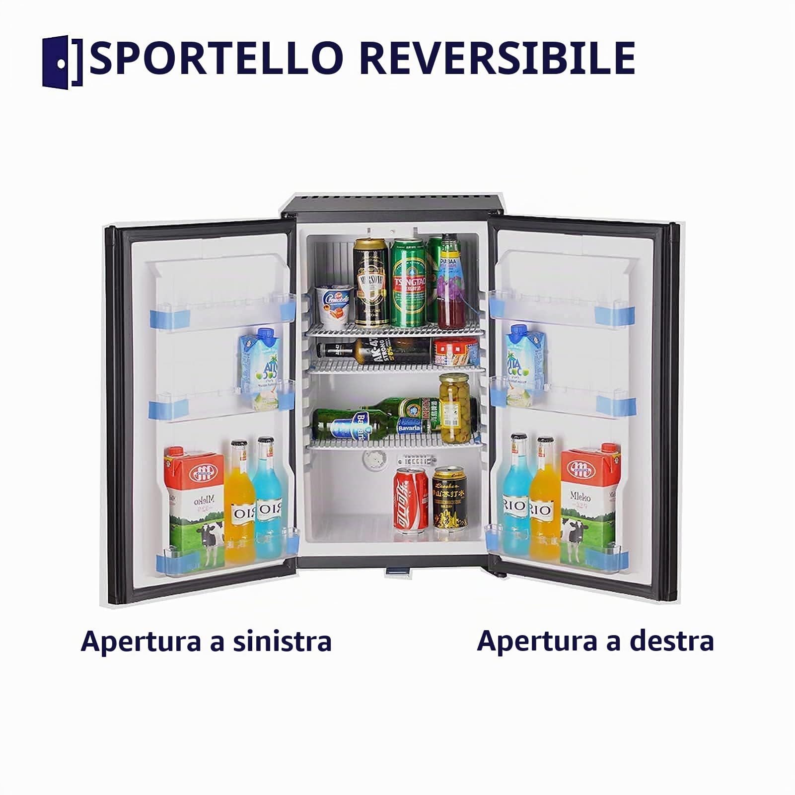 SMETA Frigo Camping 44L, Frigo12V 220V Frigo Caravan Frigo 12V Mini Frigo Camera Frigorifero Campeggio Car Nero per Caravan Van Fourgon Ufficio Gite