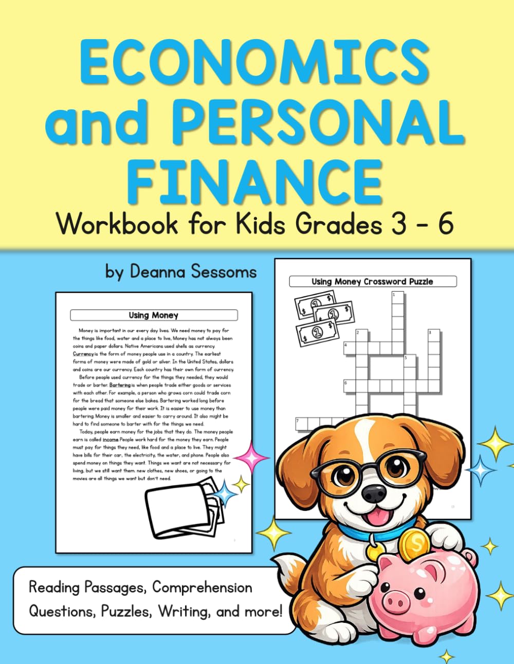 Economics and Personal Finance Workbook for Kids Grades 3 - 6: Reading Passages, Comprehension Questions, Puzzles...