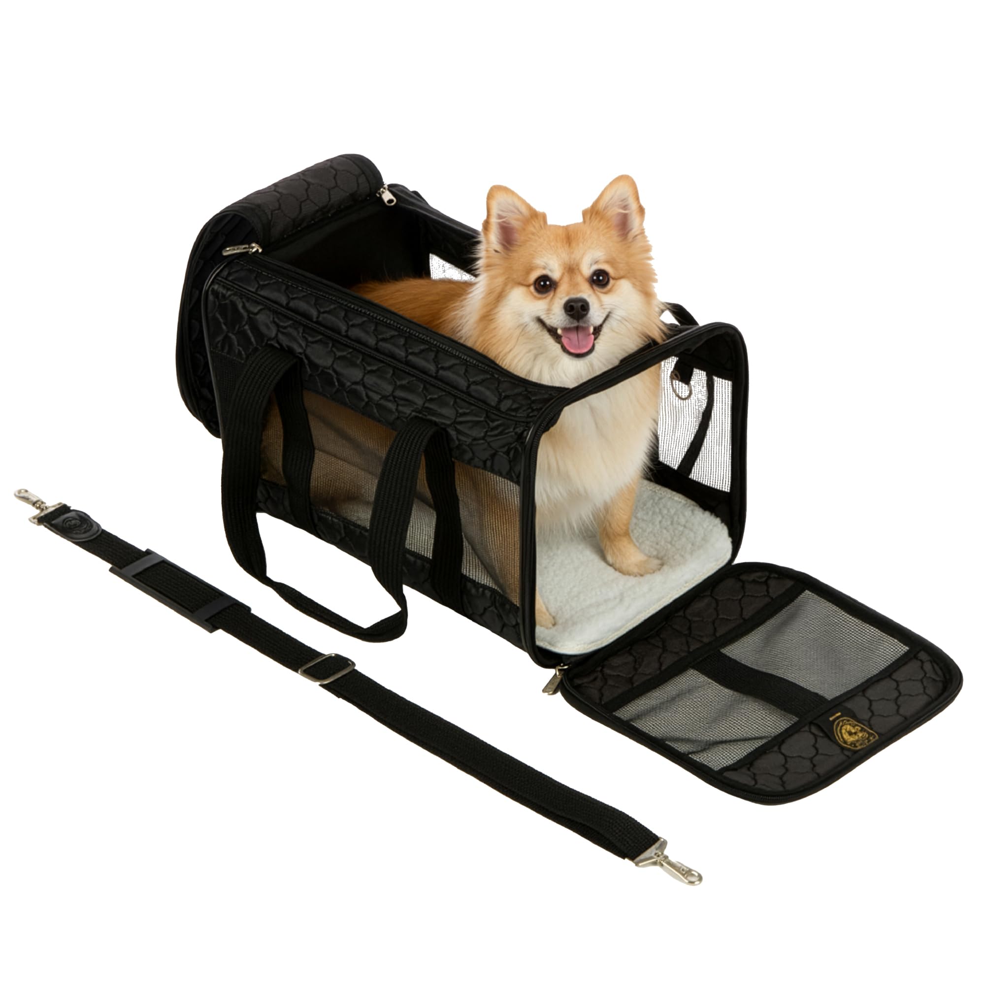 Sherpa Original Deluxe Travel Pet Carrier, Airline Approved & Guaranteed On Board - Black Lattice, Medium