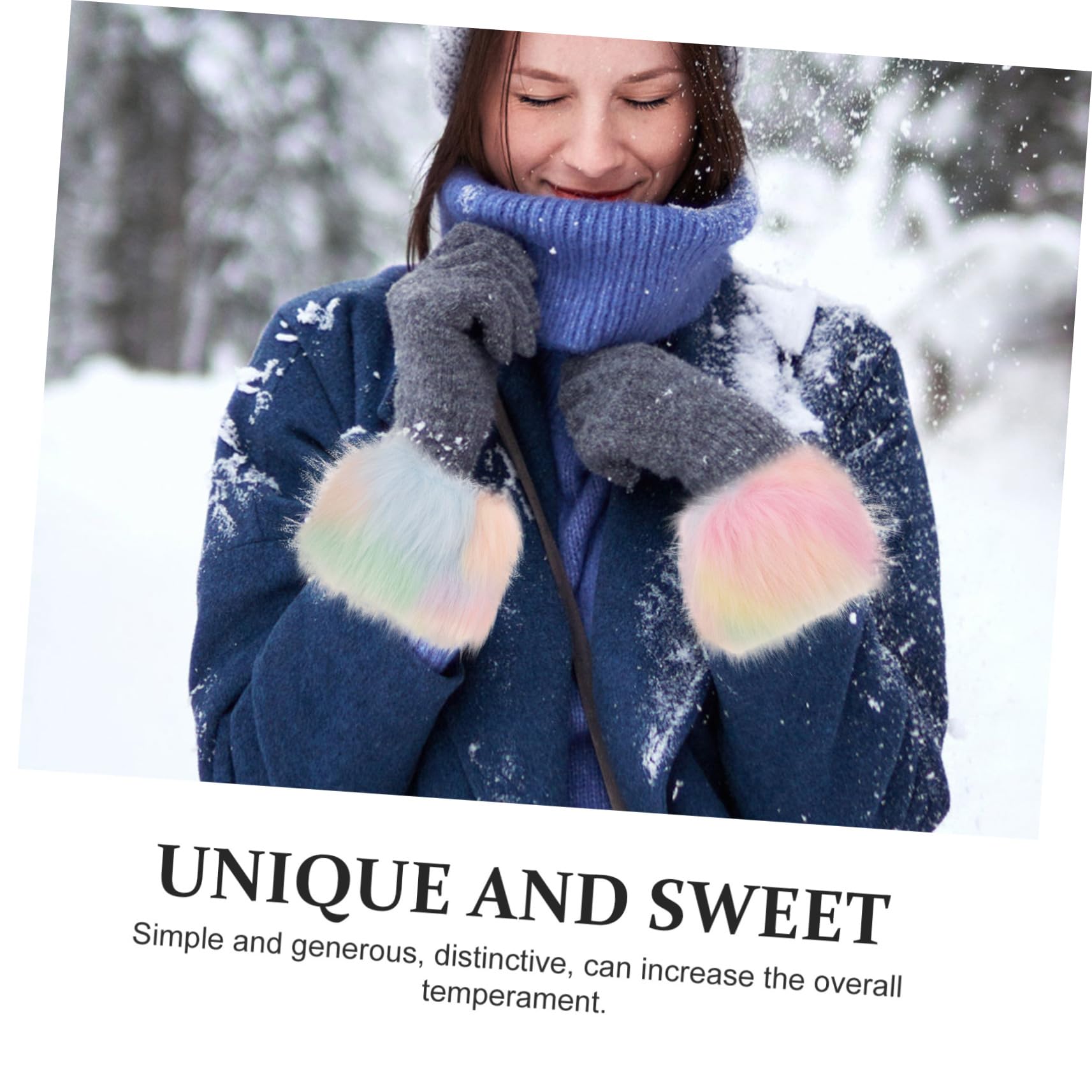 GAROZATION Fluffy Fur Wrist Cuffs Women Arm Sleeves Winter Wrist Cuff Elegant Occasions