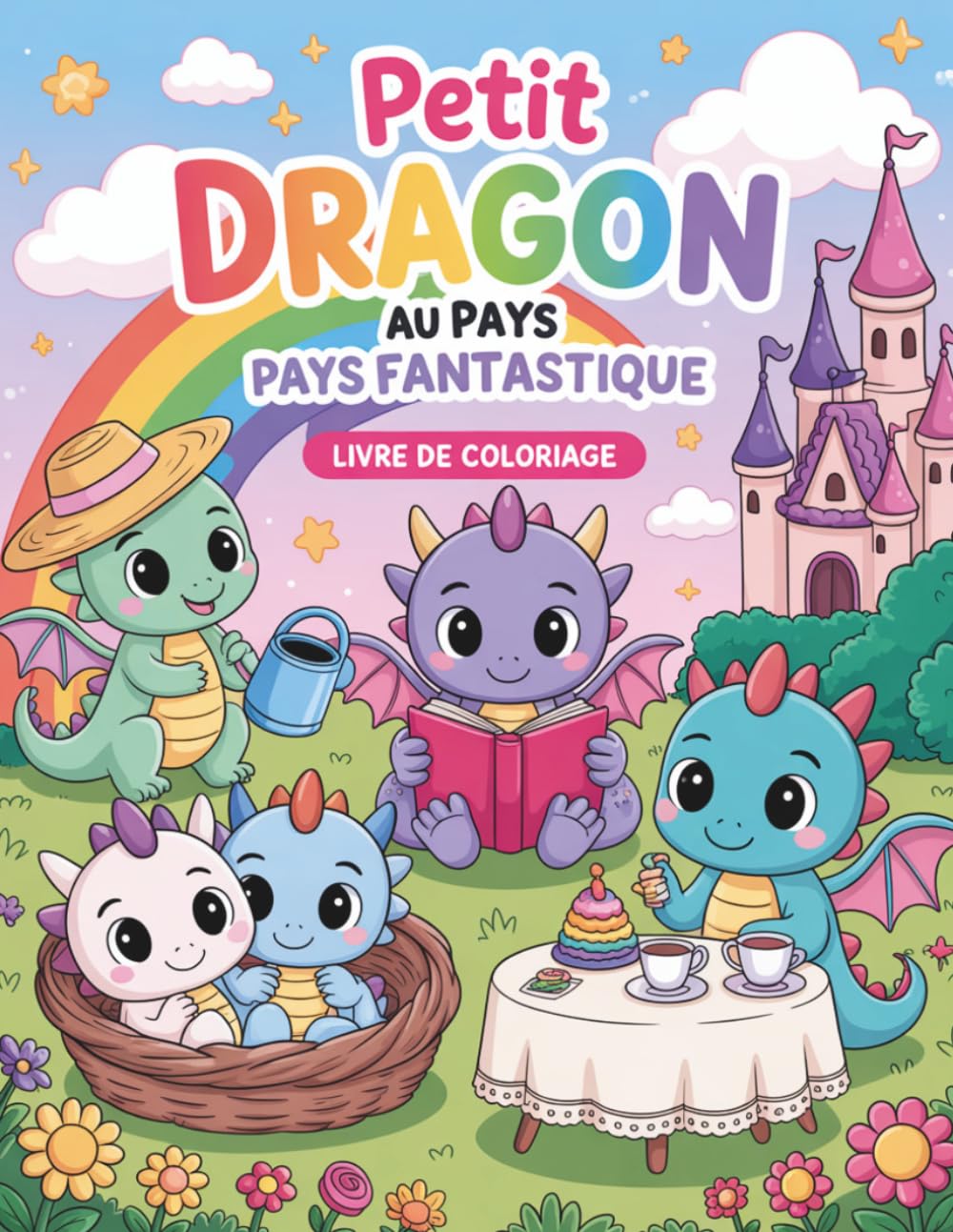 Livre de coloriage Petit Dragon au pays fantastique: Petit dragon dans un monde fantastique à colorier créatures magiques, aventures féeriques et moments de détente créative