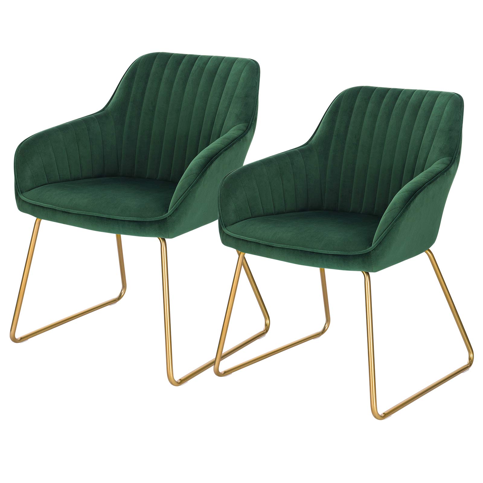 Buy eSituro Dining Chairs Set of 2 Dark Green Kitchen Chairs Soft