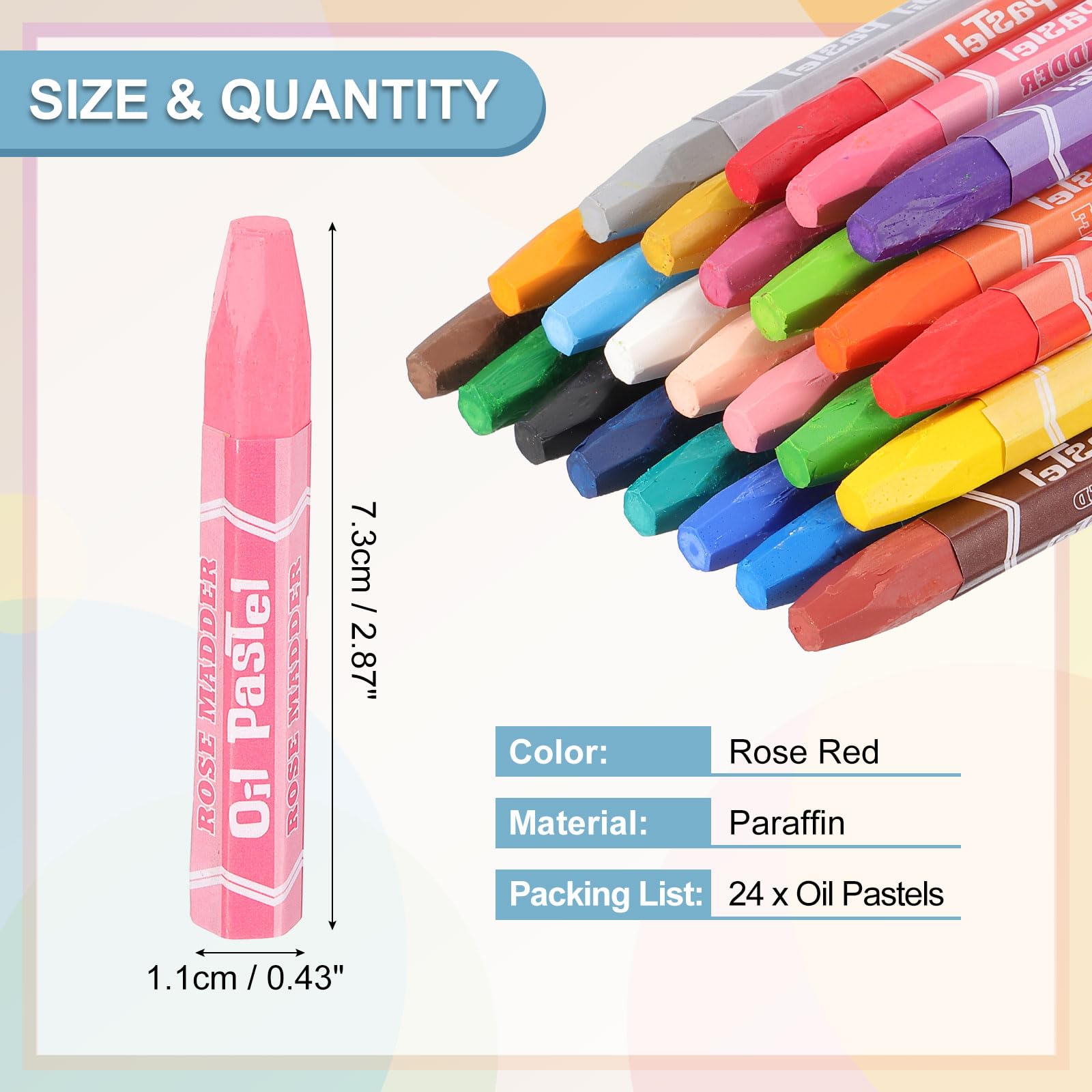 PATIKIL Rose Red Oil Pastels - Image 2