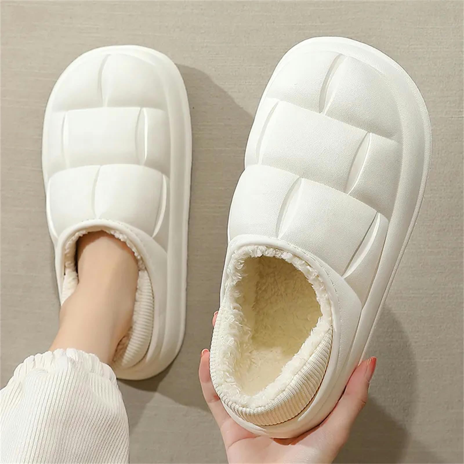 MdybF Kapcie Unisex Kapcie Wewnętrzne Ciepłe Buty Domowe Miękka Gruba Podeszwa Kobiety Męskie Buty Dwufunkcyjne