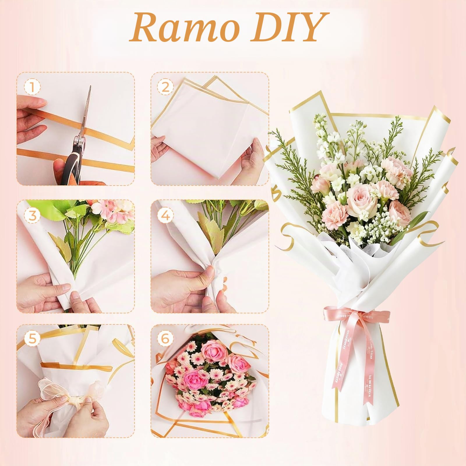 Staranry 20 Papel Coreano para Flores, Papel Regalo Cumpleaños Impermeable, Papel de Regalo, Papel Embalaje para Envolver Regalos, Flores, Artes y Manualidades (Blanco, 58 x 58 cm)